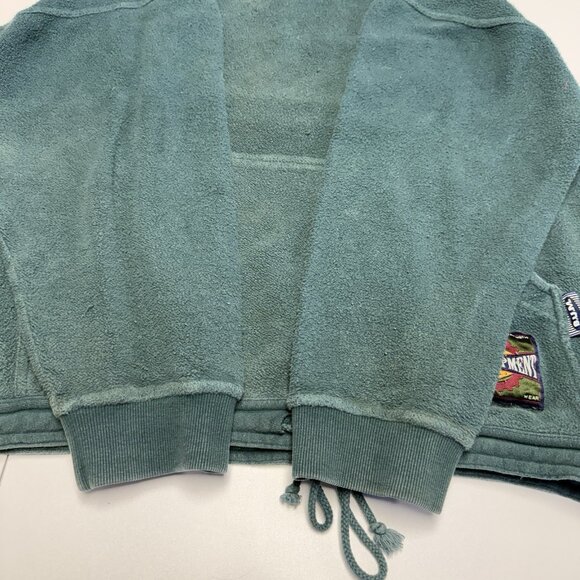 Bum Equipment Fleece Hoodie Sweatshirt Mens XL 26x28 Green Terry Cloth - Picture 8 of 13